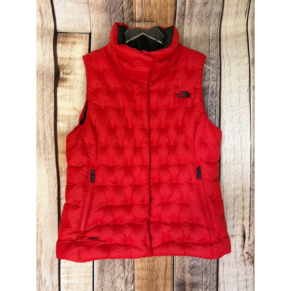 The North Face 550 Fill Down Puffer Vest Quilted Red Fall Gorpcore Layer Medium